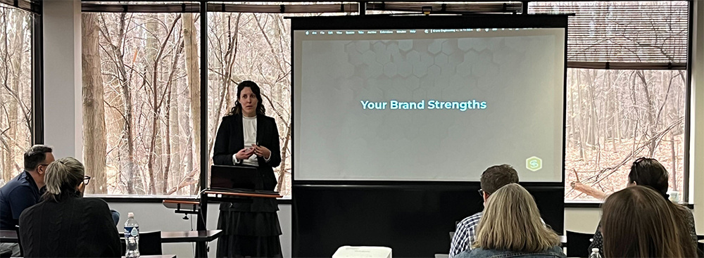 Janice presenting Maximizing AI Outputs with Your Brand’s Voice-1